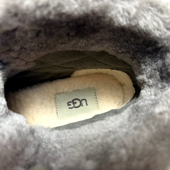 UGG Bridgit US 8 EU 39 Women’s Dark Gray Waterproof Suede Wedge Heel Ankle Boots - Picture 8 of 12